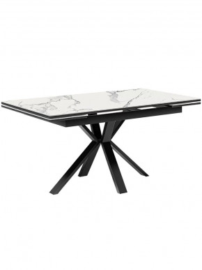 Стол Kenner ME 1600 чёрный/керамика мрамор белый в Тюмени - mebel-tymen.ru | фото