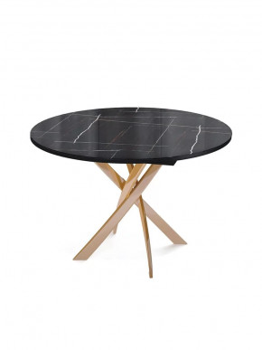 Стол Kenner R1100 золото/камень черный глянец в Тюмени - mebel-tymen.ru | фото