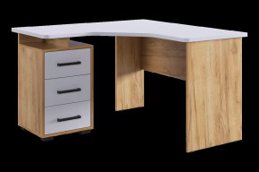Стол компьютерный 1200 угловой Лайт-2 дуб крафт золотой/белый в Тюмени - mebel-tymen.ru | фото
