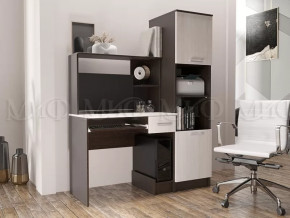 Стол компьютерный №3 с пеналом Дуб беленый/Дуб венге в Тюмени - mebel-tymen.ru | фото