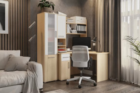 Стол компьютерный Лайт К1 дуб сонома/белый в Тюмени - mebel-tymen.ru | фото