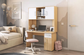 Стол компьютерный Лайт К2 дуб сонома/белый в Тюмени - mebel-tymen.ru | фото