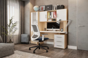 Стол компьютерный Лайт К3 дуб сонома/белый в Тюмени - mebel-tymen.ru | фото