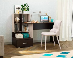 Стол компьютерный "ПКС-10" (ш1482*г570*в1055мм), ЛДСП венге-дуб белфорд/венге (2уп) в Тюмени - mebel-tymen.ru | фото