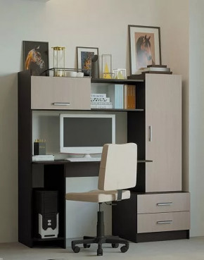 Стол компьютерный "ПКС- 7" (ш1534*г570*в1600мм), ЛДСП венге/дуб белфорд в Тюмени - mebel-tymen.ru | фото