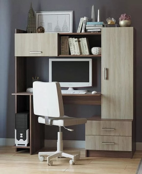 Стол компьютерный "ПКС- 7" (ш1534*г570*в1600мм), ЛДСП ясень шимо темный/ясень шимо светлый в Тюмени - mebel-tymen.ru | фото