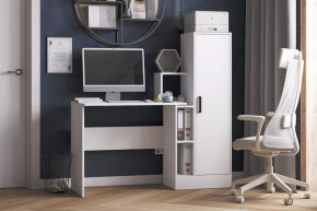 Стол компьютерный СКМ-2 (ш1350*г600*в1350мм), ЛДСП Белый в Тюмени - mebel-tymen.ru | фото