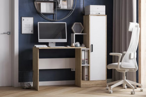 Стол компьютерный СКМ-2 (ш1350*г600*в1350мм), ЛДСП Дуб сонома/ЛДСП Белый в Тюмени - mebel-tymen.ru | фото