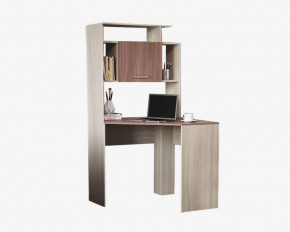 Стол компьютерный угловой "ПКС- 8" УНИ (ш890*г600*в1852мм), ЛДСП яс шимо тем/ясень шимо свет (Памир) в Тюмени - mebel-tymen.ru | фото