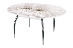 Стол круглый Бостон раздвижной, фотопечать Флоренс/белый/хром триумф в Тюмени - mebel-tymen.ru | фото