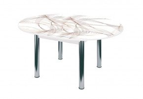 Стол круглый Бостон раздвижной, фотопечать Фэнтази белый/хром брифинг в Тюмени - mebel-tymen.ru | фото