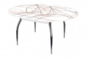 Стол круглый Бостон раздвижной, фотопечать Фэнтази белый/хром триумф в Тюмени - mebel-tymen.ru | фото