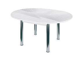 Стол круглый Бостон раздвижной, фотопечать Жемчуг/белый/хром брифинг в Тюмени - mebel-tymen.ru | фото