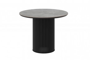Стол нераздвижной ASKAR ROUND-100 (d-100мм), Керамика DOLMEN GREY PREMIUM CER, металл Черный в Тюмени - mebel-tymen.ru | фото