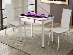 Стол Ника с ящиком хром Орхидея в Тюмени - mebel-tymen.ru | фото