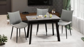 Стол обеденный «Джойс» Тип 1 Черный муар, Керамика матовая серый мрамор в Тюмени - mebel-tymen.ru | фото
