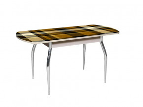 Стол обеденный Грация-2 1550 раздвижной фотопечать клетка 4 в Тюмени - mebel-tymen.ru | фото