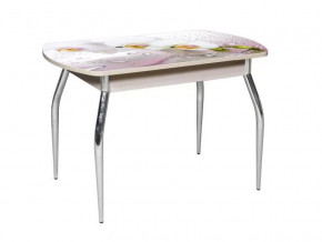 Стол обеденный Грация раздвижной фотопечать Розовая орхидея R 008 в Тюмени - mebel-tymen.ru | фото