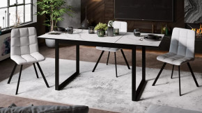 Стол обеденный «Маркус» Тип 1 Черный муар, Стекло белый мрамор в Тюмени - mebel-tymen.ru | фото