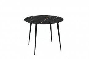 Стол обеденный Прайм Лайт круглый, Черный тунис/черный в Тюмени - mebel-tymen.ru | фото
