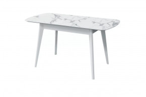 Стол обеденный Прайм раздвижной, мрамор белый/белый в Тюмени - mebel-tymen.ru | фото