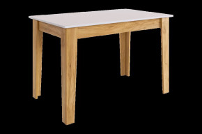 Стол обеденный раздвижной Цезарь белое дерево/дуб крафт золотой в Тюмени - mebel-tymen.ru | фото