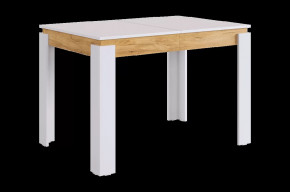 Стол обеденный раздвижной Гермес 2 белое дерево/дуб крафт золотой в Тюмени - mebel-tymen.ru | фото