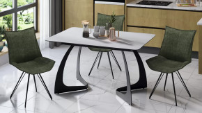 Стол обеденный раздвижной «Конкорд» Тип 2 Черный муар, Стекло матовое белое в Тюмени - mebel-tymen.ru | фото