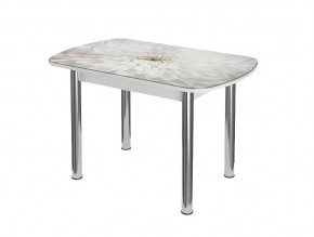 Стол овальный Бостон-2 Флоренс, белый/фотопечать/хром брифинг в Тюмени - mebel-tymen.ru | фото