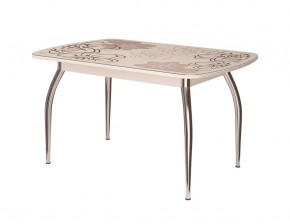 Стол овальный Бостон-2 Ваниль, 1100*700 мм, фотопечать/хром триумф в Тюмени - mebel-tymen.ru | фото