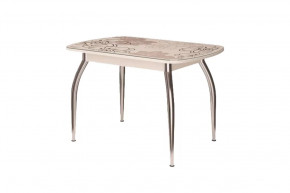 Стол овальный Бостон Ваниль, 900*600 мм, фотопечать/хром триумф в Тюмени - mebel-tymen.ru | фото