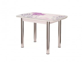 Стол овальный Бостон Виолет, 900*600 мм, фотопечать/хром брифинг в Тюмени - mebel-tymen.ru | фото