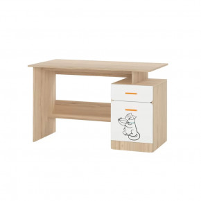 Стол письменный 1200 Кот №17  (туя светлая/белый) в Тюмени - mebel-tymen.ru | фото