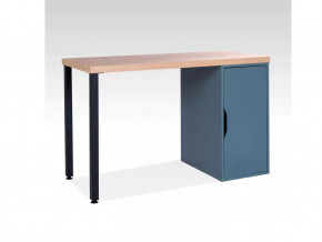 Стол письменный 120x75x55 ИНГАР 1/ДВ/T дуб беленый/серо-бирюзовый/черный в Тюмени - mebel-tymen.ru | фото