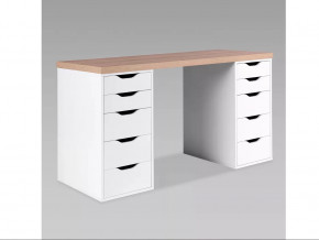 Стол письменный 140x75x55 Ингар 2/55 дуб беленый/белый в Тюмени - mebel-tymen.ru | фото