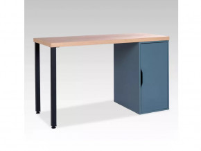 Стол письменный 140x75x55 ИНГАР 2/ДВ/T дуб беленый/серо-бирюзовый/черный в Тюмени - mebel-tymen.ru | фото