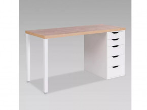 Стол письменный 140x75x55 S00456 Ингар 2/5Т дуб беленый/белы в Тюмени - mebel-tymen.ru | фото