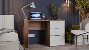 Стол письменный «Графит» Дуб Крафт Табачный, Холст Белый в Тюмени - mebel-tymen.ru | фото