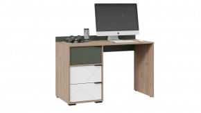 Стол письменный «Лео» Гикори джексон/Белый матовый/Дымчатый зеленый в Тюмени - mebel-tymen.ru | фото