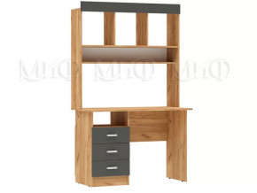 Стол письменный Мартина ЛДСП с надстройкой Графит, Дуб крафт в Тюмени - mebel-tymen.ru | фото