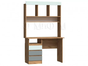 Стол письменный с надстройкой Челси Color Мята/Сумеречный голубой в Тюмени - mebel-tymen.ru | фото