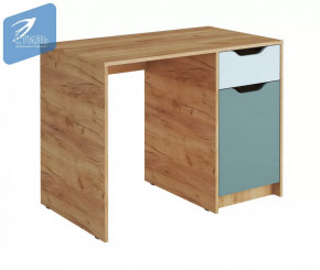 Стол письменный СП-001 "RICH" Корпус - Дуб Крафт золотой  Фасад ЛДСП - Кенди / Сумеречный голубой в Тюмени - mebel-tymen.ru | фото