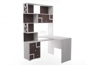 Стол письменный угловой с надстройкой "Омега 16" Анкор светлый/Анкор темный в Тюмени - mebel-tymen.ru | фото