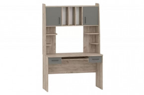 Стол рабочий БЕТА (ш1200*г605*в1835мм), ЛДСП Дуб крафт серый/Графит в Тюмени - mebel-tymen.ru | фото