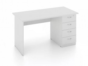 Стол рабочий с тумбой с замком СТ.14.7(ЗМ) Белый в Тюмени - mebel-tymen.ru | фото