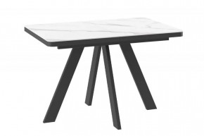 Стол раздвижной BOBY RADIAL-120 (1200(1600)*800*750мм), Керамика CALAKATTA ST CER, металл Черный в Тюмени - mebel-tymen.ru | фото