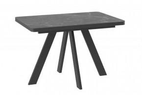 Стол раздвижной BOBY RADIAL-120 (1200(1600)*800*750мм), Керамика STONE BLACK ST CER, металл Черный в Тюмени - mebel-tymen.ru | фото