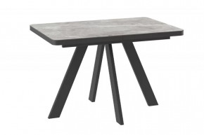 Стол раздвижной BOBY RADIAL-120 (1200(1600)*800*750мм), Керамика STONE GREY ST CER, металл Черный в Тюмени - mebel-tymen.ru | фото