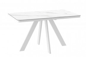 Стол раздвижной BOBY RADIAL-140 (1400(1800)*850*750мм), Керамика CALAKATTA ST CER, металл Белый в Тюмени - mebel-tymen.ru | фото