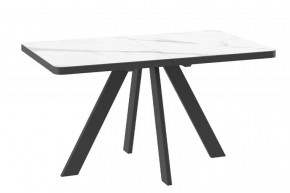 Стол раздвижной BOBY RADIAL-140 (1400(1800)*850*750мм), Керамика CALAKATTA ST CER, металл Черный в Тюмени - mebel-tymen.ru | фото